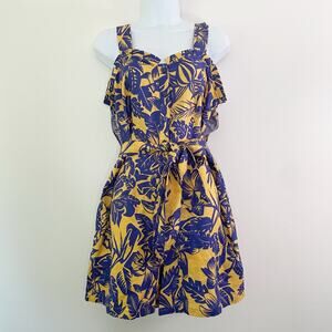 NWT See by Chloe Palm Leaf Print Romper Size 8 Linen Blend Tropical Beach Resort